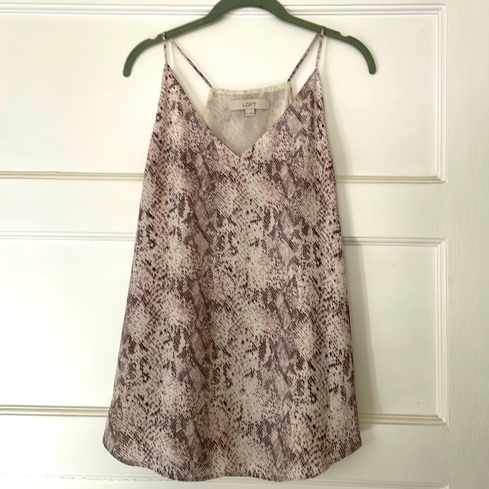 LOFT cami snakeskin print pink and grey/lavender sz M